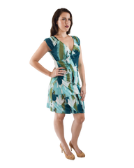 Faux Wrap Dress - Print