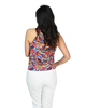 Signature  Sleeveless Faux Wrap Top - Feathery Vibes Print