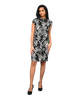 High Neck Cap Sleeve Shift Dress - Blitzy Print