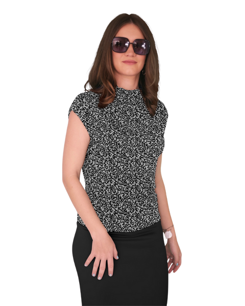 High Neck Cap Sleeve Top - Girls in STEM Print