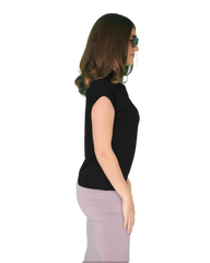 High Neck Cap Sleeve Top