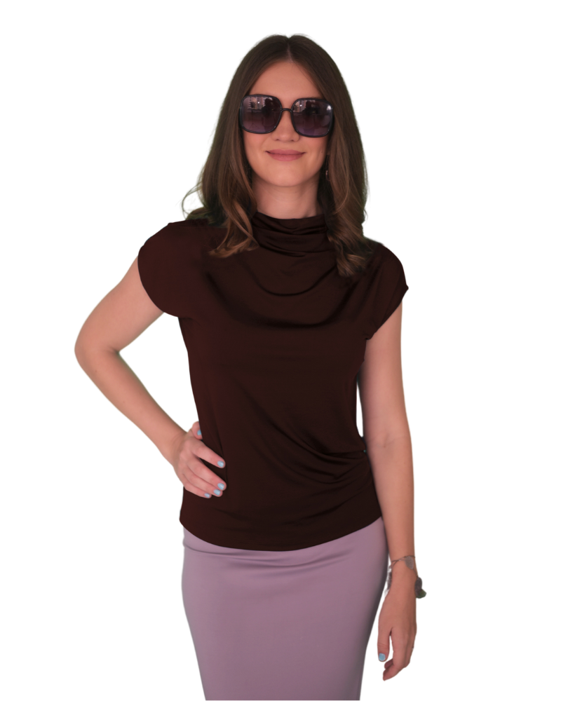 High Neck Cap Sleeve Top