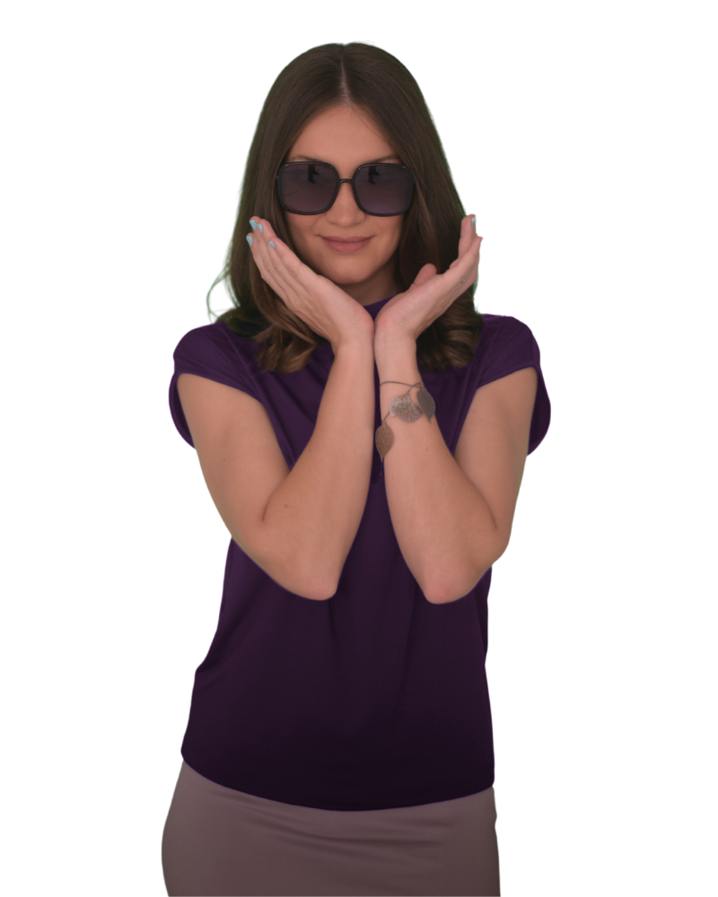 High Neck Cap Sleeve Top