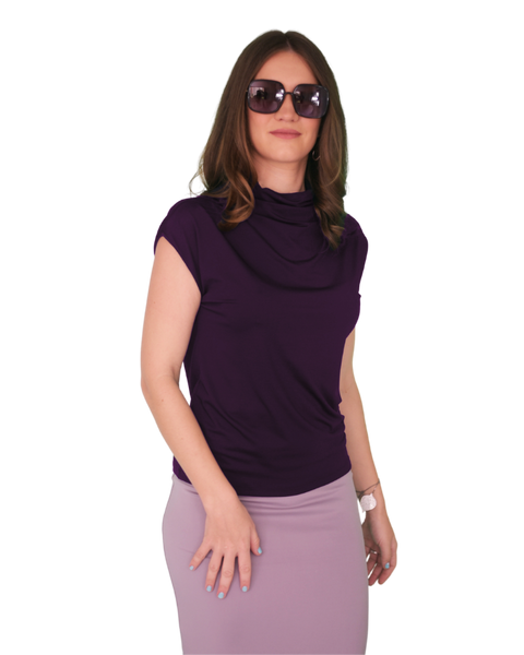 High Neck Cap Sleeve Top