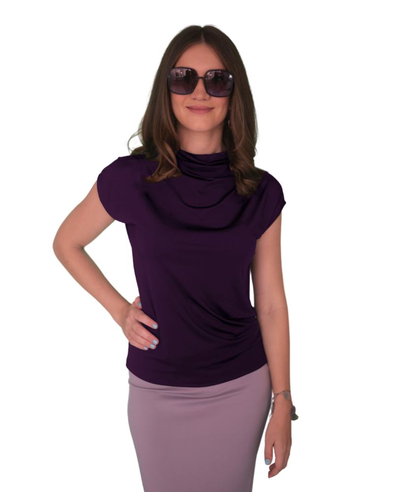 High Neck Cap Sleeve Top