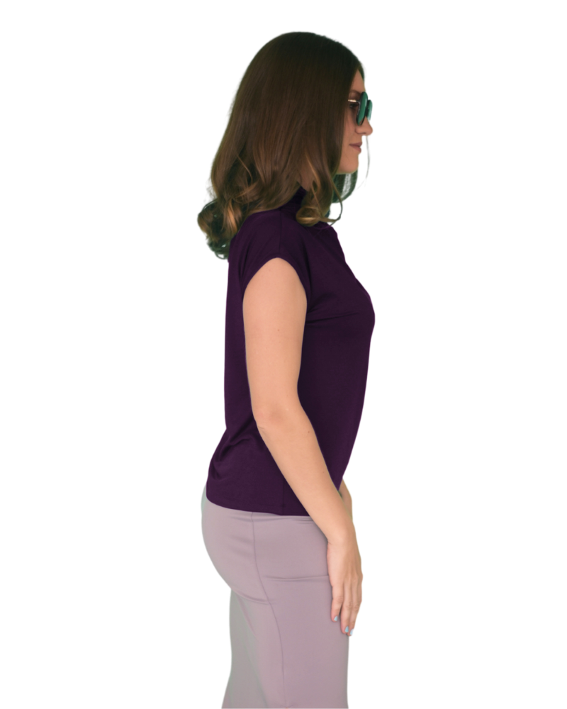 High Neck Cap Sleeve Top
