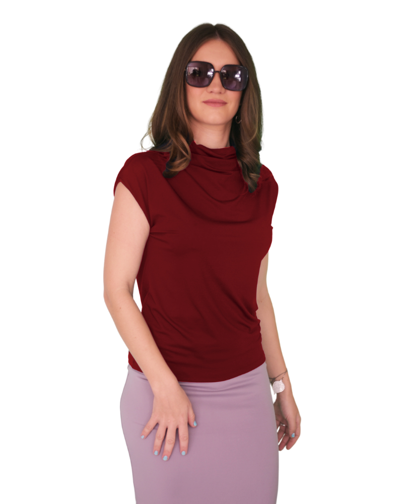 High Neck Cap Sleeve Top