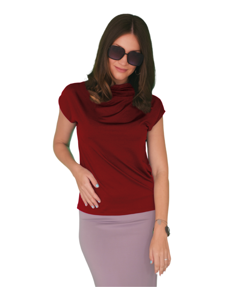 High Neck Cap Sleeve Top