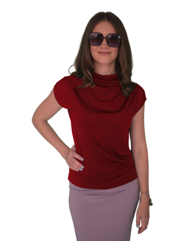 High Neck Cap Sleeve Top