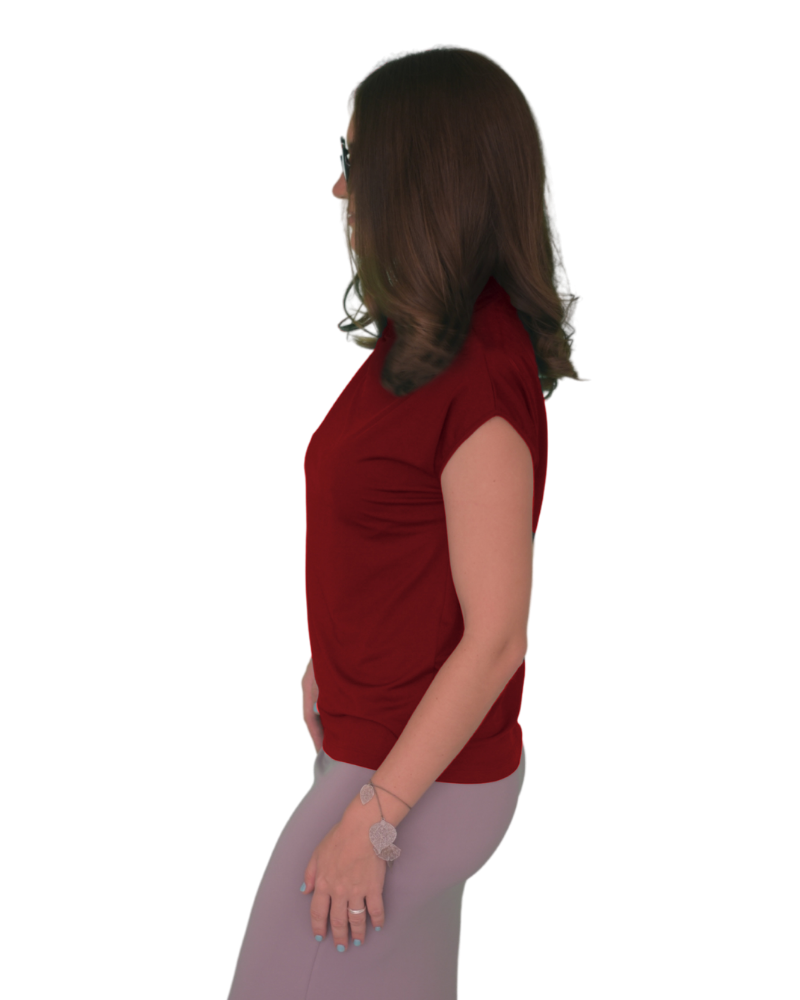 High Neck Cap Sleeve Top