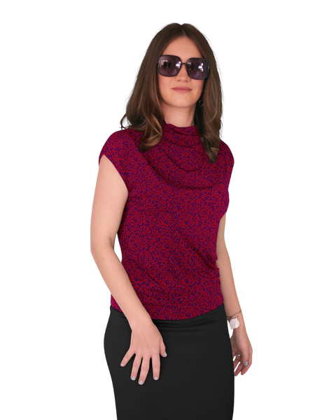 High Neck Cap Sleeve Top - Girls in STEM Print