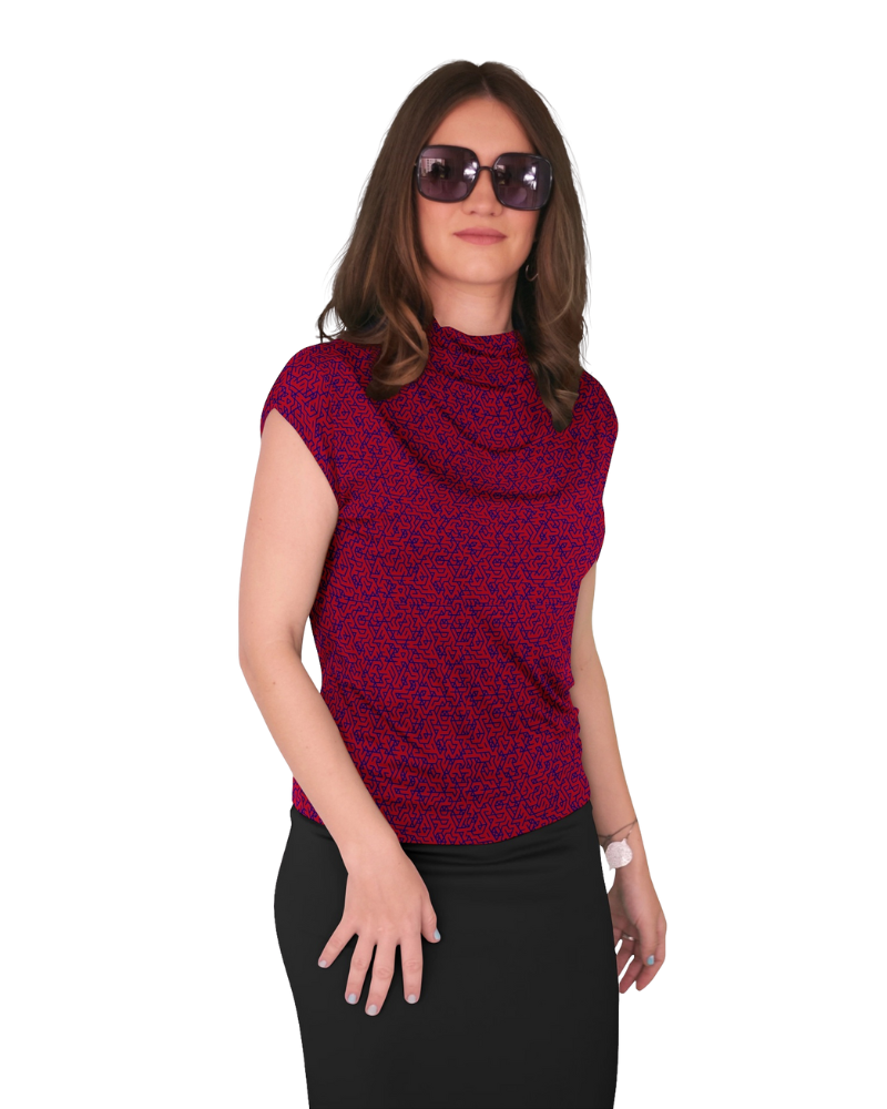 High Neck Cap Sleeve Top - Girls in STEM Print