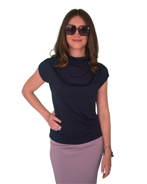 High Neck Cap Sleeve Top