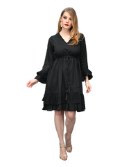 Lisa - Tiered Sleeves & Hem Dress