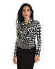 Long Sleeve Cardigan Wrap Top - Multi Polka Dots Print
