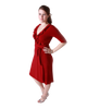A-Line Wrap Dress with 3/4th Sleeves and Frill
