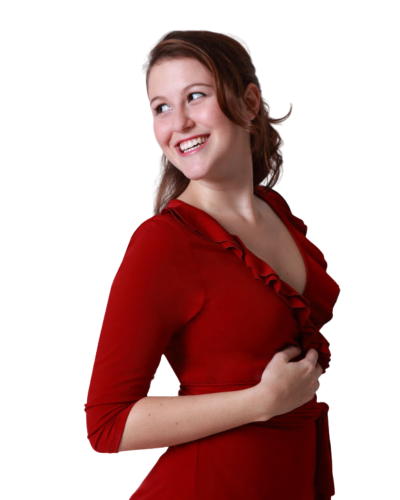 A-Line Wrap Dress with 3/4th Sleeves and Frill