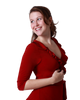 A-Line Wrap Dress with 3/4th Sleeves and Frill