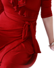 A-Line Wrap Dress with 3/4th Sleeves and Frill