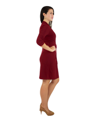 Classic Fit Wrap Dress with 3/4th Sleeves