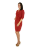 Classic Fit Wrap Dress with 3/4 Sleeves