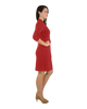 Classic Fit Wrap Dress with 3/4 Sleeves