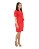 A-Line Wrap Dress with Cuff Sleeves No Collar