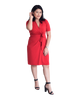 Classic Fit Wrap Dress with Cuff Sleeves