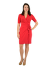 Classic Fit Wrap Dress with Cuff Sleeves