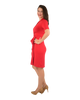 A-Line Wrap Dress with Cuff Sleeves No Collar