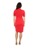 A-Line Wrap Dress with Cuff Sleeves No Collar