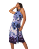 Straight Cut Halter Neck Multi Way Wrap Dress Sleeveless - Silky