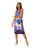 Straight Cut Halter Neck Multi Way Wrap Dress Sleeveless - Silky