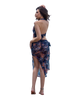 Sarong Set - Tie Back Top and Sarong Skirt with Slit - Joyous Blues Print