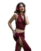 Sarong Set - Tie Back Top and Sarong Skirt with Slit