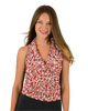 Signature  Sleeveless Faux Wrap Top - Flowers In Flow Print