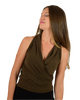 Signature  Sleeveless Faux Wrap Top
