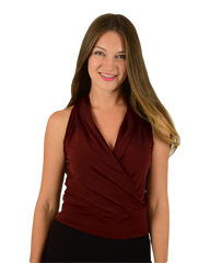 Signature  Sleeveless Faux Wrap Top