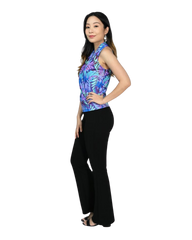 Signature Sleeveless Faux Wrap Top - Fantastic Flora Print