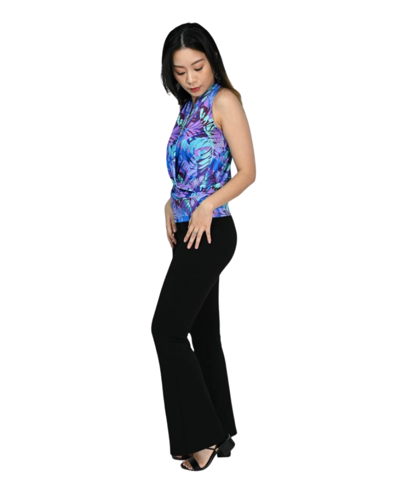 Signature Sleeveless Faux Wrap Top - Fantastic Flora Print