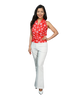 Signature  Sleeveless Faux Wrap Top - Fantasy Print