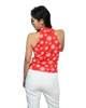 Signature  Sleeveless Faux Wrap Top - Fantasy Print