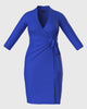 Classic Fit Wrap Dress with 3/4th Sleeves